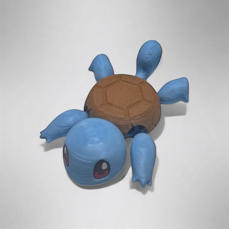 Mavi Kaplumbağa Squirtle Şeklinde 3D Bardak Altlığı | Eğlenceli Dekoratif Bardaklık - Görsel 2